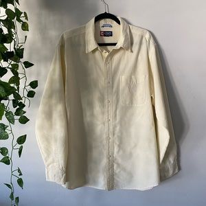 Chaps yellow casual button up shirt